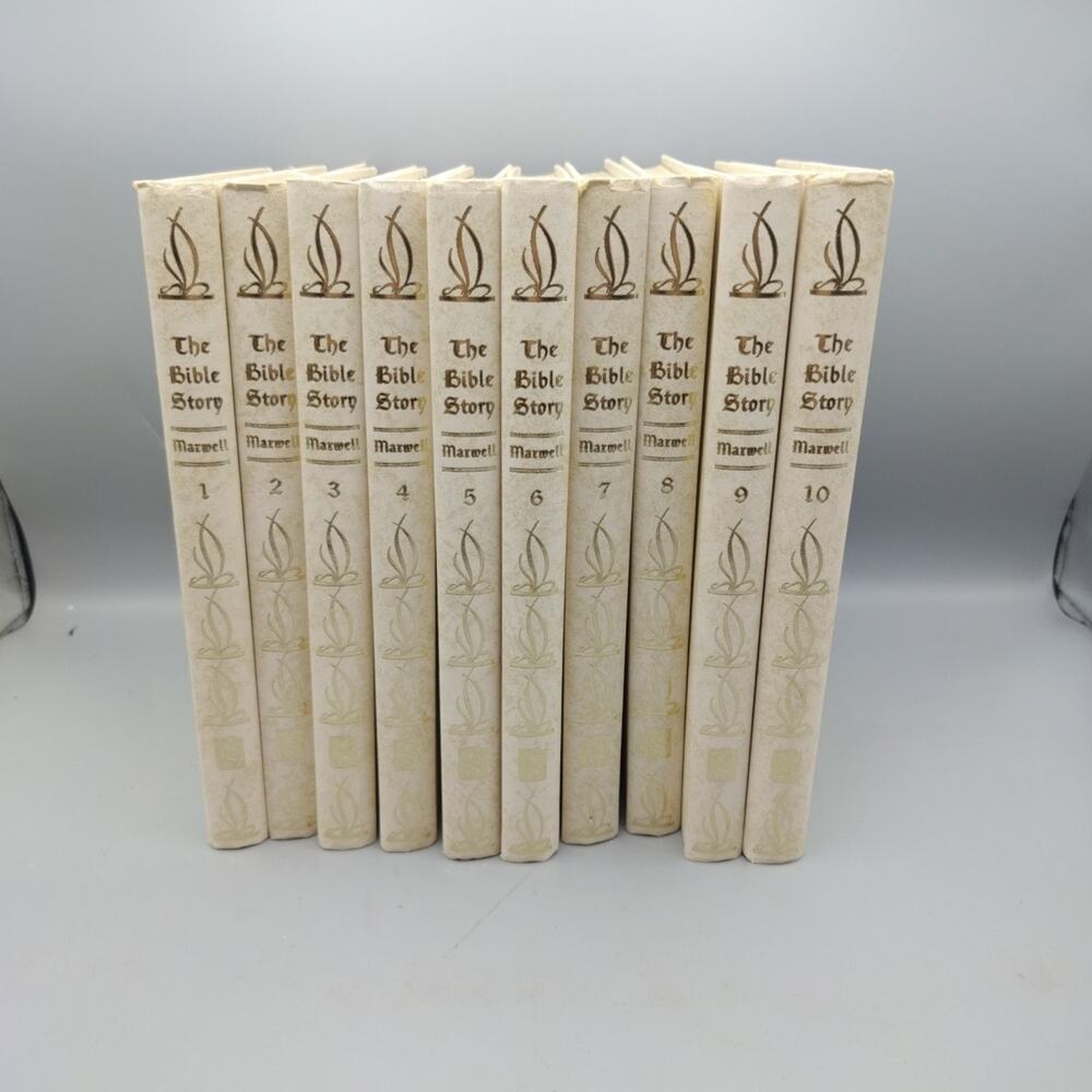 The BIBLE Story Books Arthur Maxwell Complete Hardcover Set Vol 1-10 White Gilt